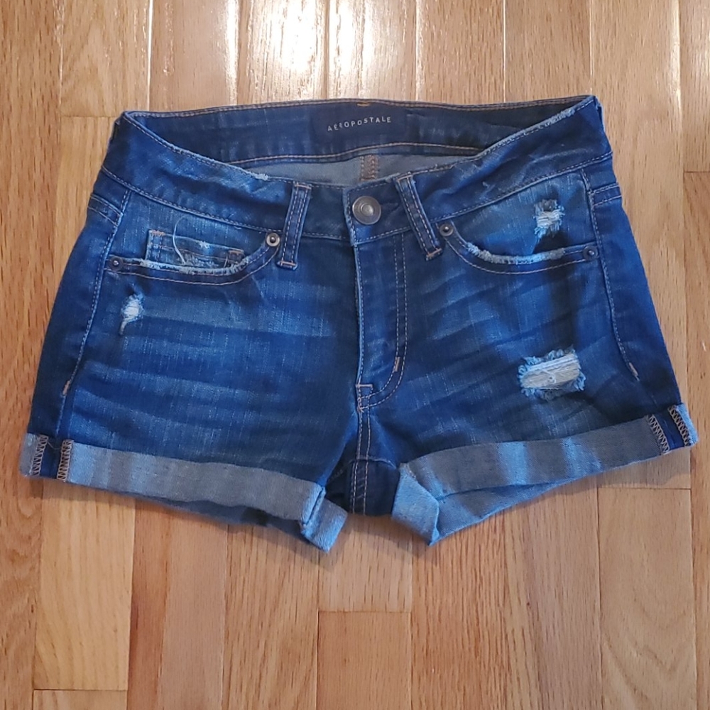 Aeropostale Distressed Jean Shorts